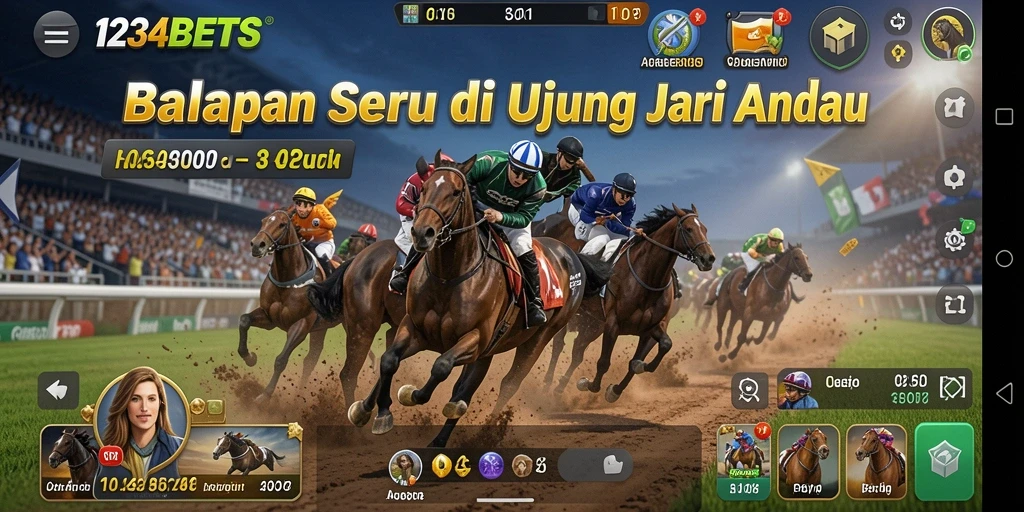 Gameplay seru balapan mobil di 1234BETS.