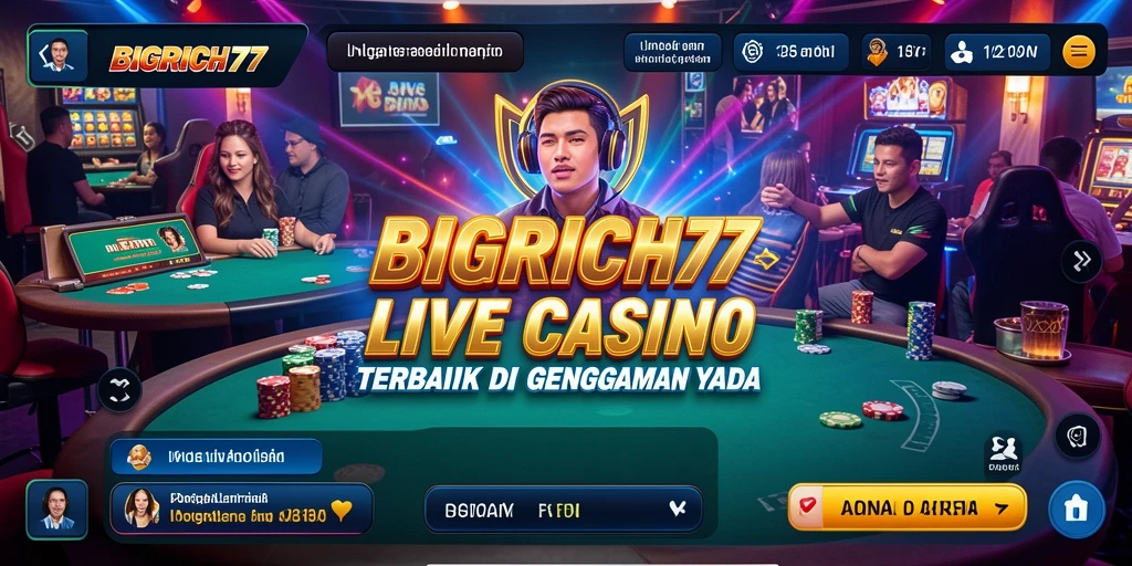 Gameplay seru di Live Casino BIGRICH77 dengan dealer profesional.