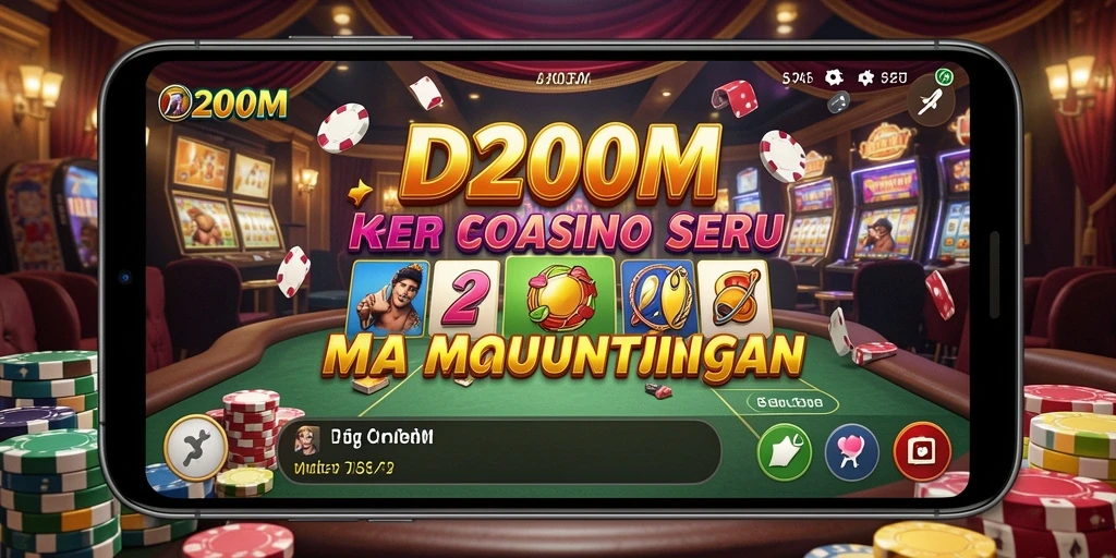 Screenshot utama D200M menampilkan permainan kasino yang menegangkan dan grafis menawan.