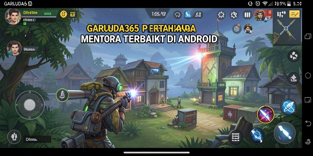Screenshot gameplay GARUDA365 menampilkan benteng menara yang megah.