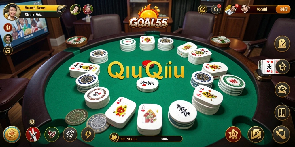 Tangkapan layar GOAL55 menunjukkan gameplay QiuQiu yang seru dan menarik.