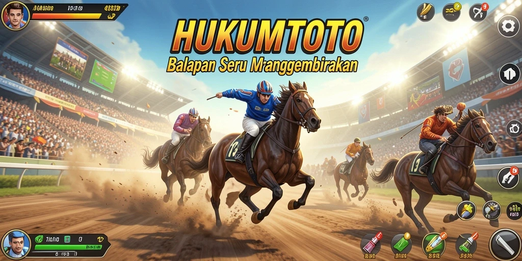 Gameplay balapan menegangkan di HUKUMTOTO dengan grafik memukau.