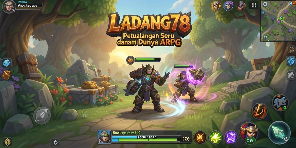 Tampilan seru dari gameplay LADANG78 yang menantang.