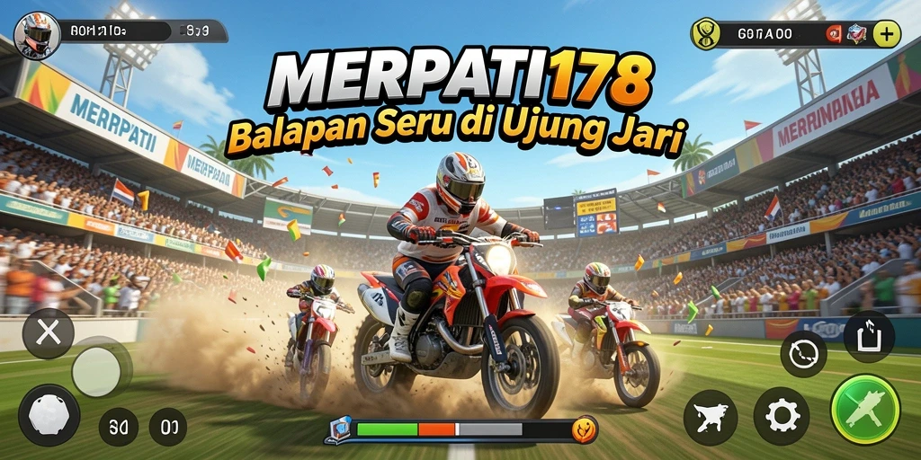 Tangkapan layar utama dari gameplay balapan yang mendebarkan di MERPATI178.