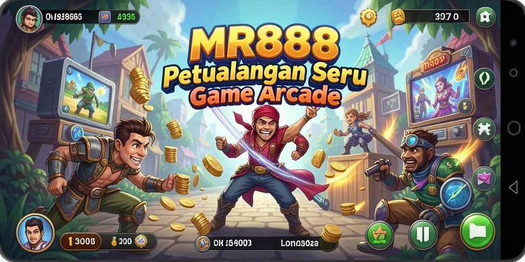 Tampilan gameplay seru dari MR888 dalam suasana arcade yang penuh warna.