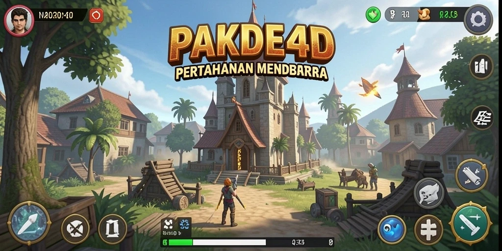 Tangkapan layar yang menunjukkan aksi menara melawan gelombang musuh
