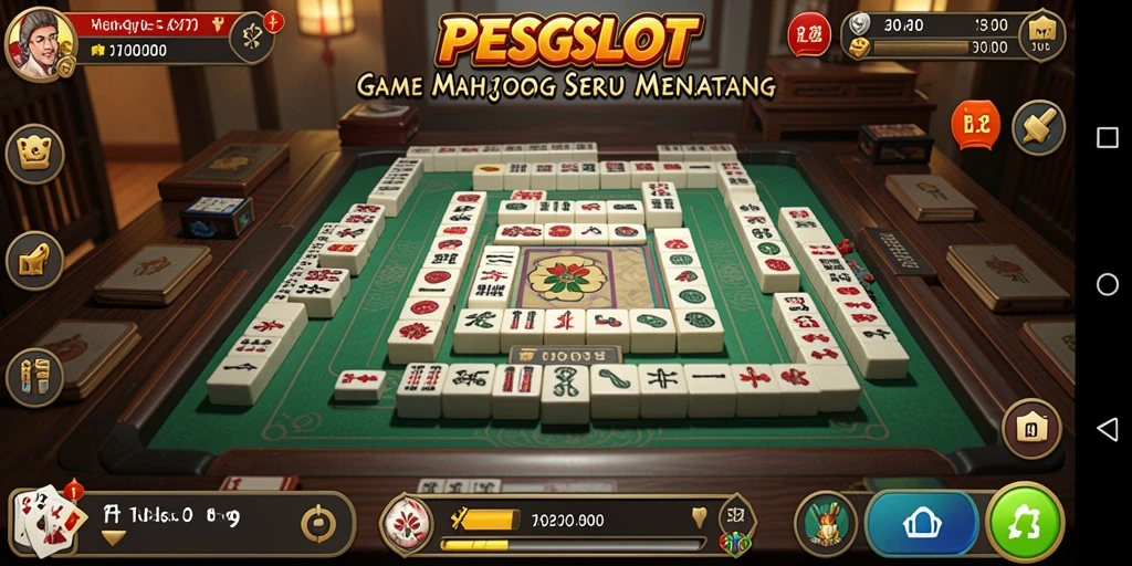 Menampilkan gameplay seru dari PESGSLOT dalam Mahjong.