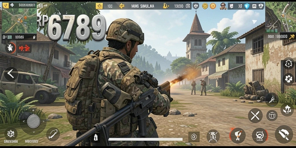 Tangkapan layar menunjukkan berbagai elemen gameplay dalam RP6789.