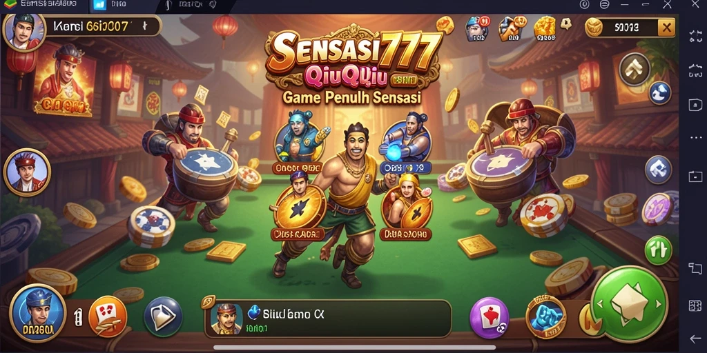Screenshot gameplay SENSASI777 yang menampilkan momen seru QiuQiu.