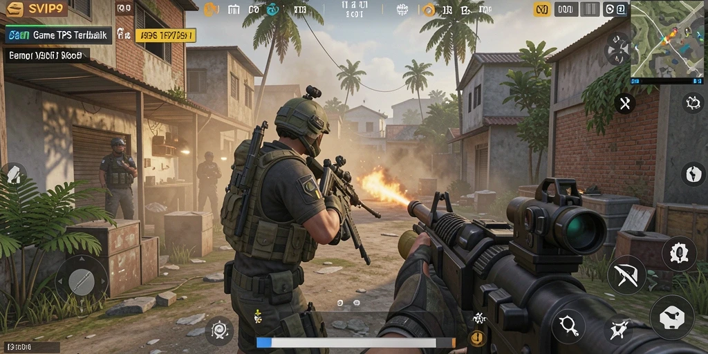 Tampilan gameplay SVIP9 yang seru dan mendebarkan di medan pertempuran.