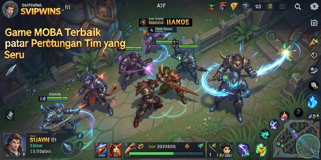 Screenshot menampilkan aksi seru dalam game MOBA SVIPWINS.