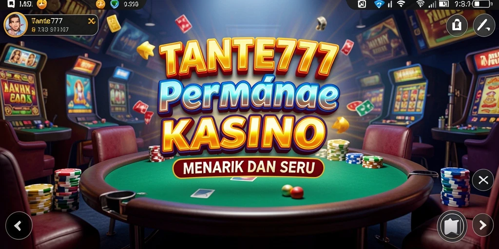 Tampilan screenshot utama TANTE777 menampilkan gameplay Kasino yang mendebarkan.