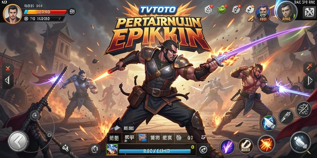 Tampilan gameplay TVTOTO yang intens dan mendebarkan dalam pertarungan.